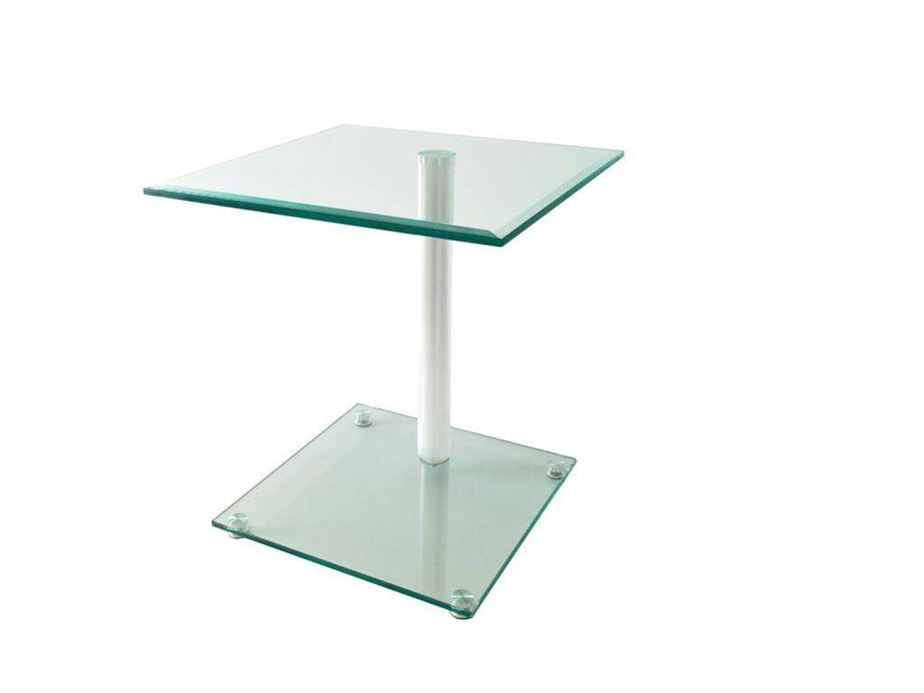 Beistelltisch mit Glasplatte aus Klarglas