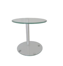 Beistelltisch mit runder Glasplatte, Klarglas