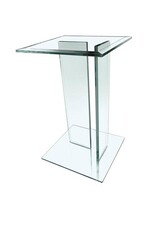 Beistelltisch aus Glas mit Bodenplatte