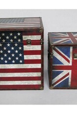 Truhe US+UK Flagge, Vintage Look