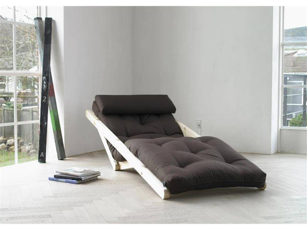 Karup Futon Lounge Sessel, Gestell Kiefer unbehandelt, mit Nackenkissen Figo Karup
