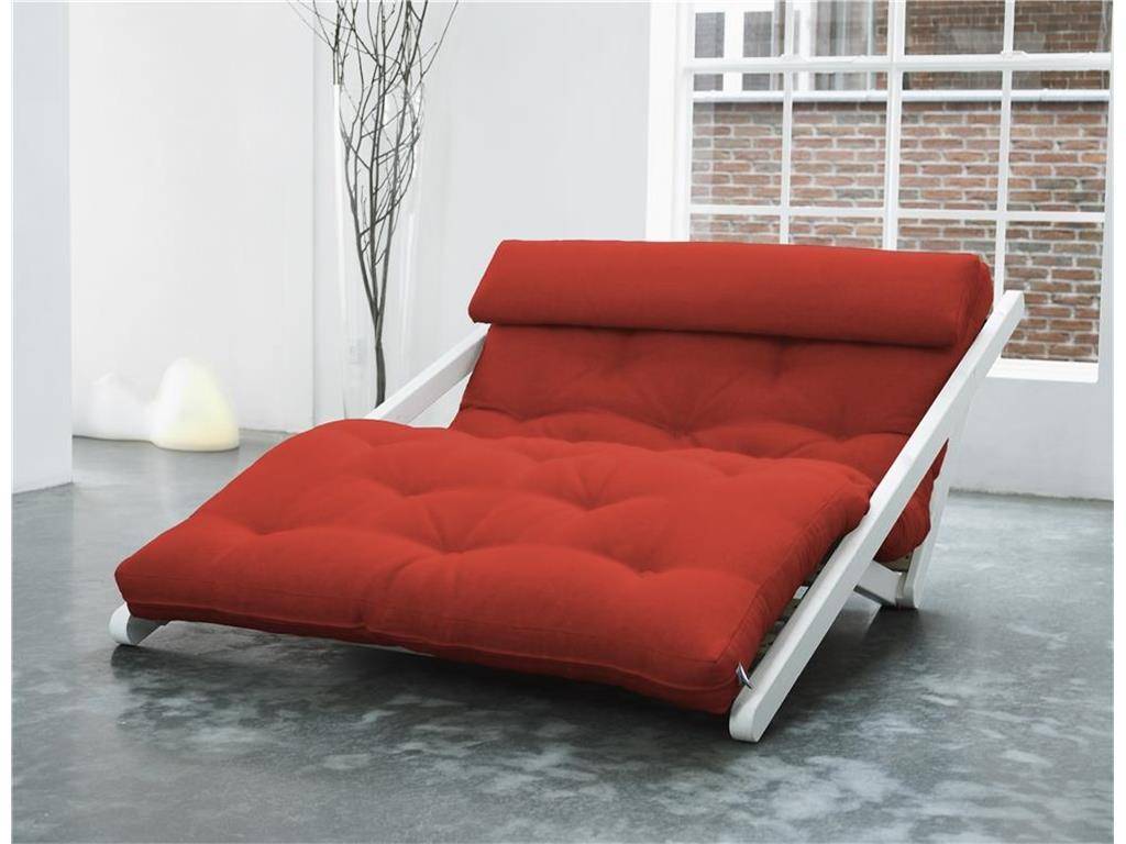 Karup Futon Lounge Sofa, Gestell Kiefer Unbehandel, mit Nackenkissen Figo Karup