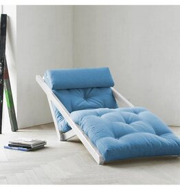 Karup Futon Lounge Sessel, Gestell Kiefer Weiß, mit Nackenkissen Figo Karup