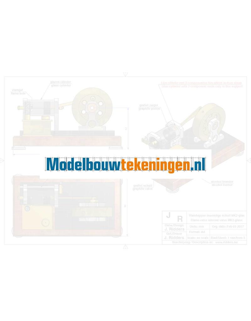 MBT Vlamhapper met glazen cilinder en inwendige schuif MK2 - Bouwtekening Schaal 1 : XX (60.12.028)