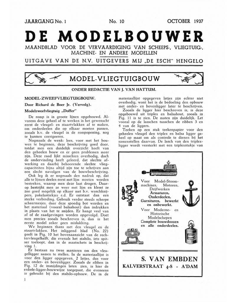 De Modelbouwer 95.37.010 Jaargang "De Modelbouwer" Editie : 37.010 (PDF)