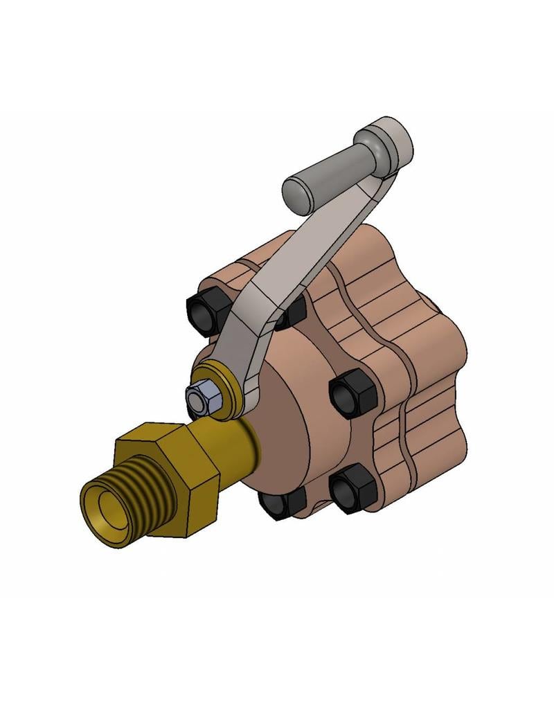 MBT Everlasting valve; een "slijtvaste" spuikraan voor 7,25" locomotieven - Bouwtekening Schaal 1 : XX (21.20.001)