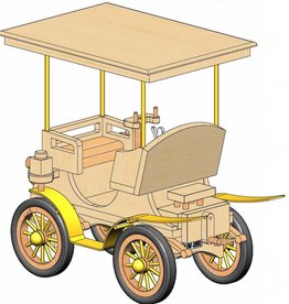 MBT CD Peugeot auto uit 1892 in hout - Bouwtekening Schaal 1 : XX (40.35.025/A)