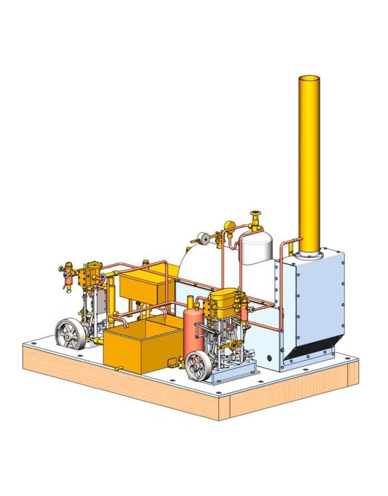 NVM 60.01.008/B CD - stoominstallatie met 2 vertikale machines, ketel en hulpwerktuigen