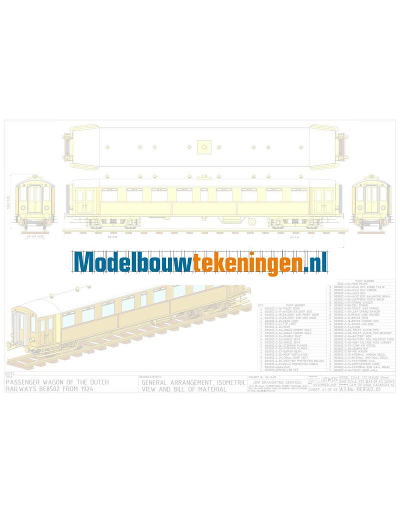 NVM 20.05.036 NS rijtuig BE 8502 "Mat 24" (Blokkendoos) voor spoor 1