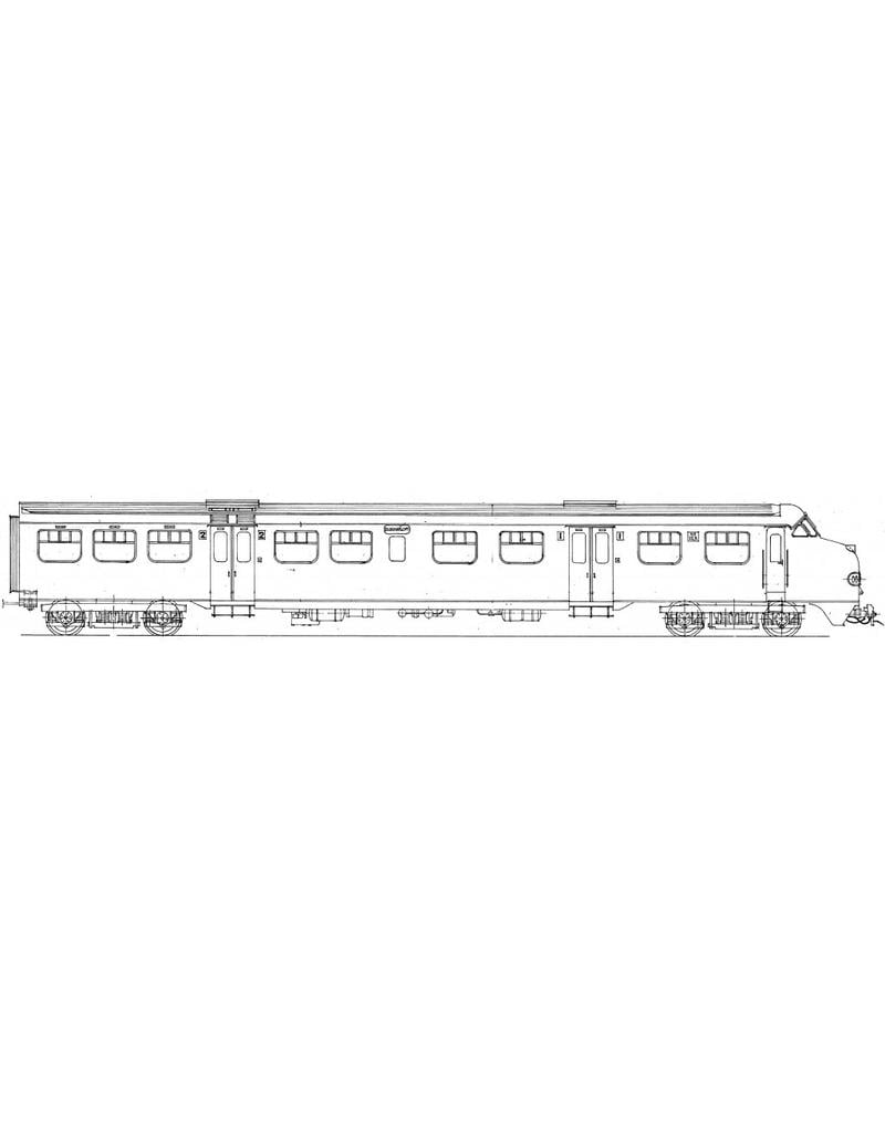 NVM 29.04.072 NS Diesel-Electrisch 3-wagen treinstel type 1960 Serie 111 - 140 "Plan U" voor spoor 0