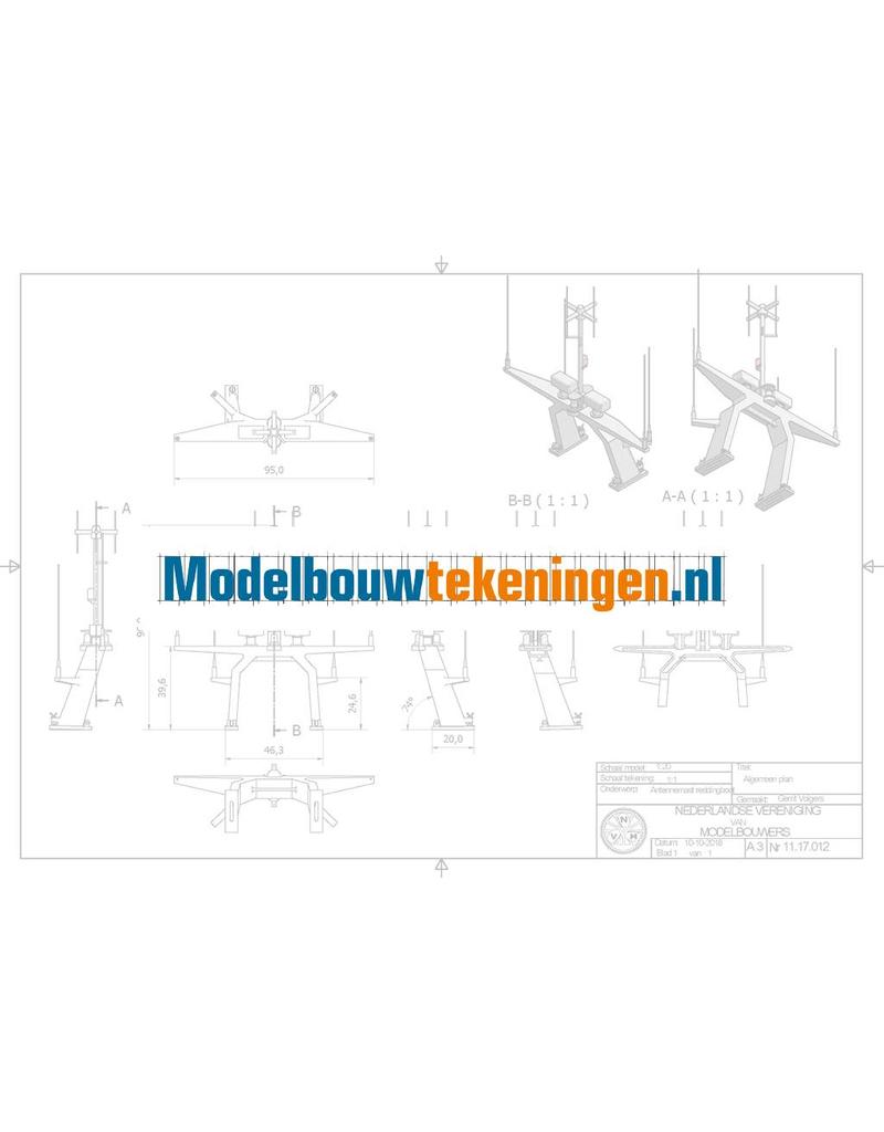 MBT Antennemast voor KNRM reddingboot type Valentijn - Bouwtekening Schaal 1 : XX (11.17.012)