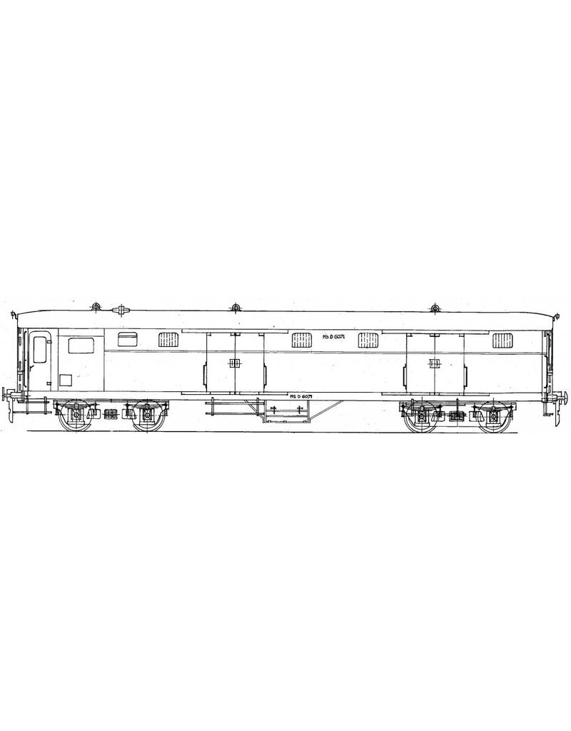 MBT NS Gepäckwagen D6061 - 6100 für Spur 0 - Bauzeichnung Maßstab 1 : 40 (29.05.011)