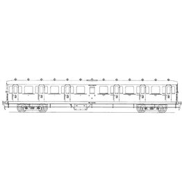 MBT NS Coupérijtuig 3e klasse C6401 - 6485 voor spoor 0 - Bouwtekening Schaal 1 : 40 (29.05.012)