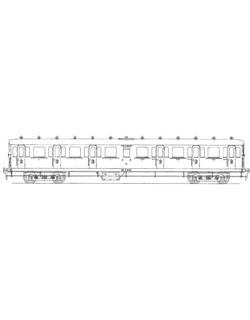 NVM 29.05.012 NS Coupérijtuig 3e klasse C6401 - 6485 voor spoor 0