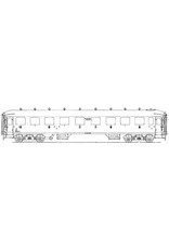 MBT NS Doorgangsrijtuig 1e, 2e en 3e klasse ABC 7521 - 7555 voor spoor 0 - Bouwtekening Schaal 1 : 40 (29.05.014)