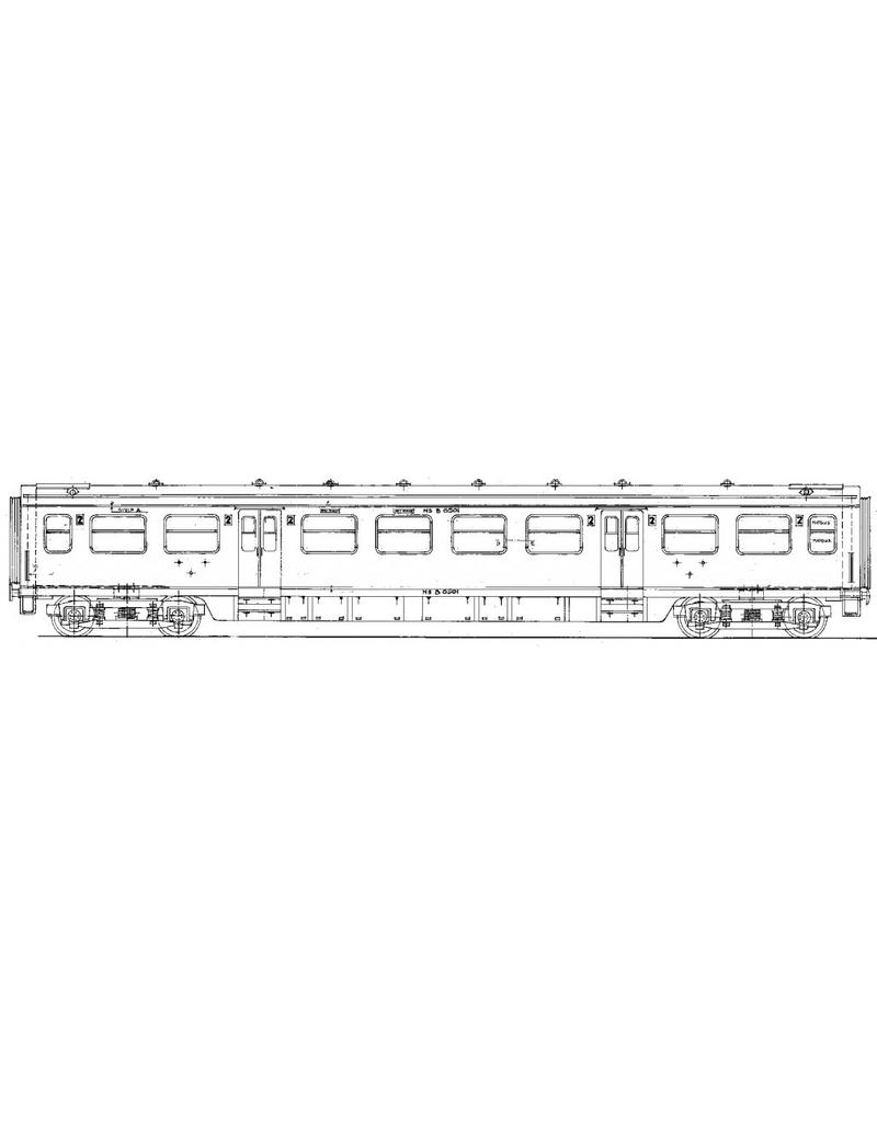 MBT NS Durchgangswagen 2. Klasse B 6501 - 6546 für Spur 0 - Bauzeichnung Maßstab 1 : 40 (29.05.017)