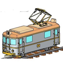 MBT CD - Het Boemeltje; e-loc met 3 rijtuigen voor spoor 1 en e-loc voor 3,5 - Bouwtekening Schaal 1 : XX (20.01.005)