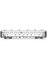 MBT NS doorgangsrijtuig 1e en 2e klasse AB 7401 - 7410 voor spoor 0 - Bouwtekening Schaal 1 : 40 (29.05.032)