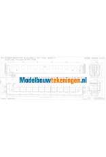 MBT 'NS Durchgangswagen 3. Klasse C 7211 - 7222 für Spur 0 - Bauzeichnung Maßstab 1 : 40 (29.05.033)
