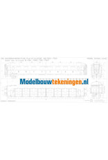 MBT NS Durchgangswagen 1. und 2. Klasse AB 7201 - 7221, umnummeriert nach 1956 für Spur 0 - Bauzeichnung Maßstab 1 : 40 (29.05.034)