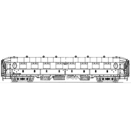 MBT 'NS dooorgangsrijtuig 1e en 2e klasse AB 7201 - 7221, hernummerd na 1956 voor spoor 0 - Bouwtekening Schaal 1 : 40 (29.05.034)