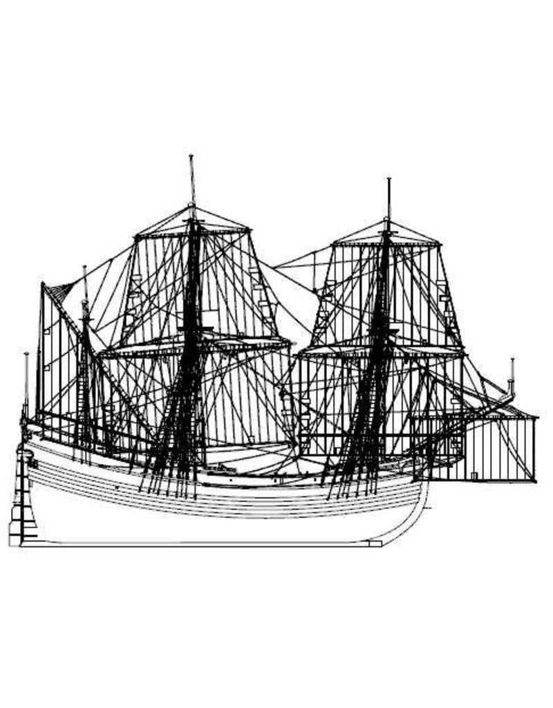 MBT Fluyt ship, Northern voyage "Red Lion" - (Witsen LX) - Construction Drawing Scale 1 : 75 (10.00.033)