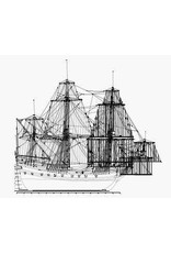 MBT Flute ship "Delfshaven" circa 1668 - Construction plan Scale 1 : 75 (10.00.034)