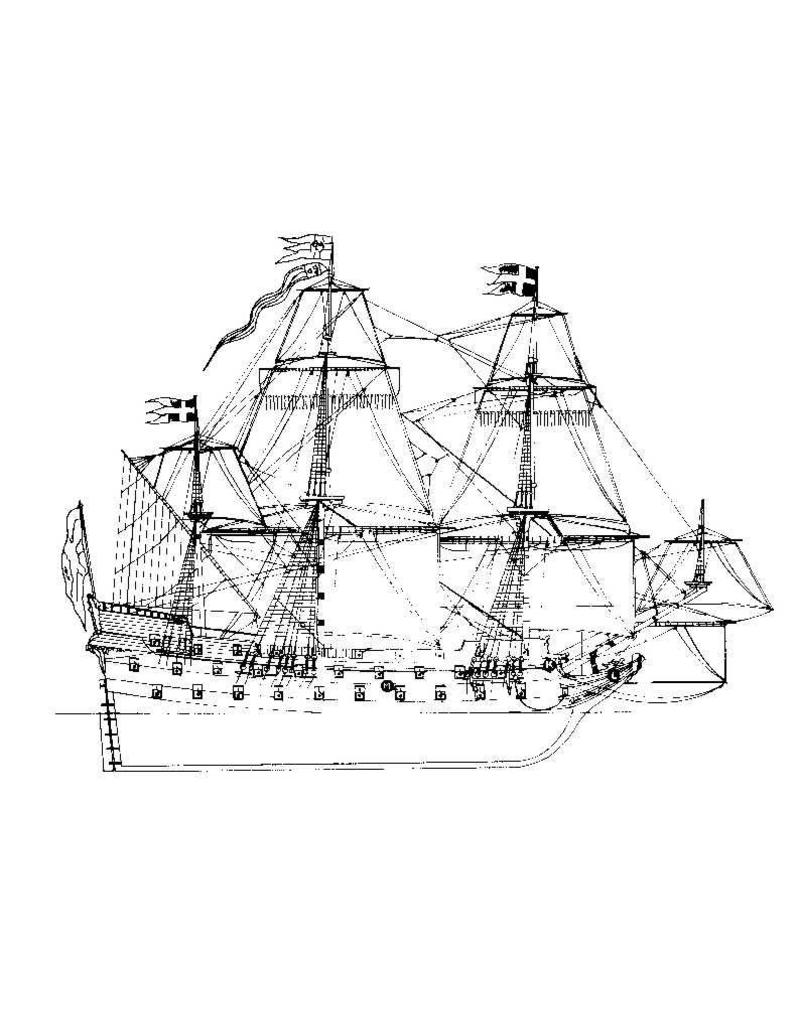 MBT Swedish galleon "Wasa" (1628) - Construction Drawing Scale 1 : 162 (10.01.002)