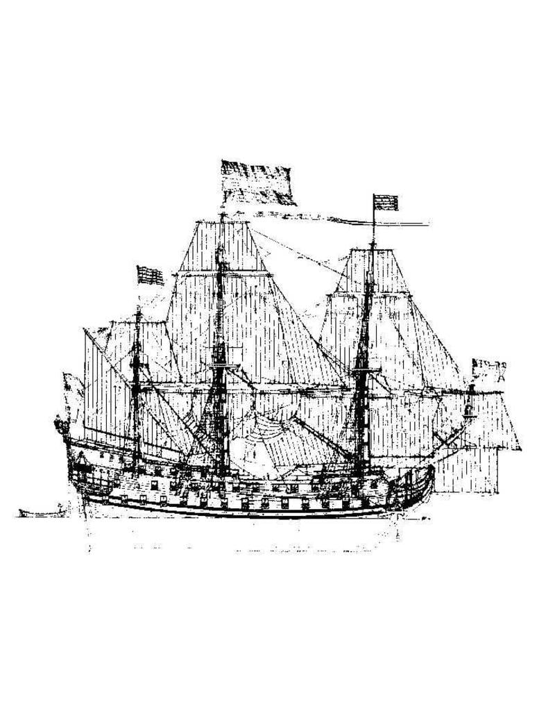 MBT 10.01.006B "7 Provincien" (1665) (II) Segel- und Takelageplan