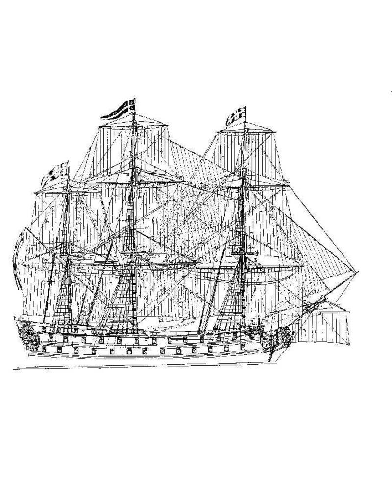 MBT 18e eeuws oorlogschip - Bouwtekening Schaal 1 : 50 (10.01.012)