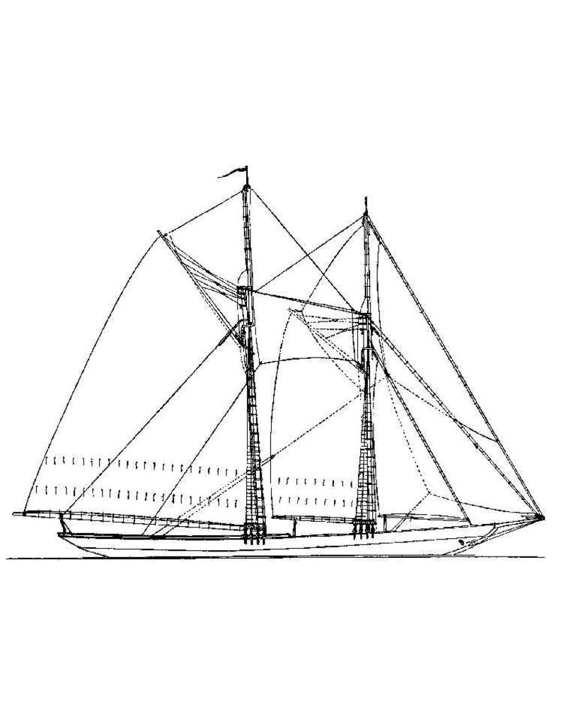 MBT Gloucester fishing schooner (19th century) - Construction Drawing Scale 1 : 120 (10.03.002)