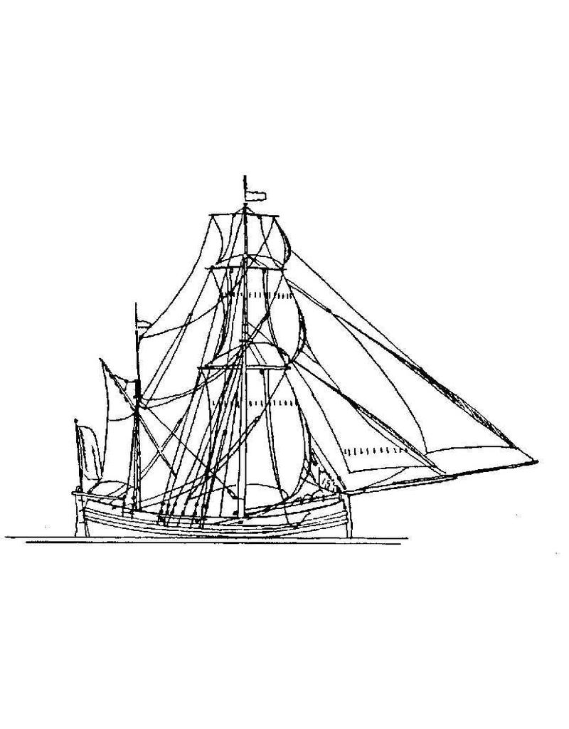 MBT Fishing Hooker (18th century) - Construction Drawing Scale 1 : 71 (10.03.010)