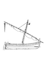 MBT Barque Catalan, fishing boat from Languedoc and Catalonia - Construction Drawing Scale 1 : 28 (10.03.037)