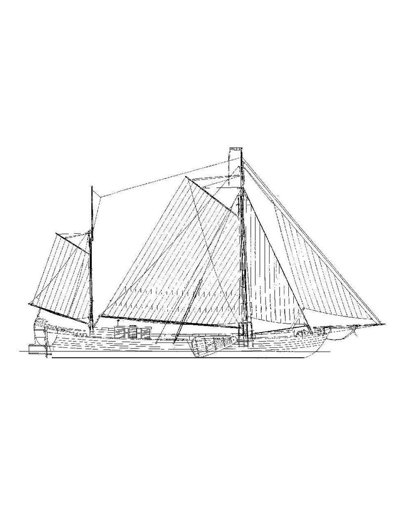 MBT Dumb Wooden Rhine Barge (19th century) - Construction Drawing Scale 1 : 75 (10.05.005)
