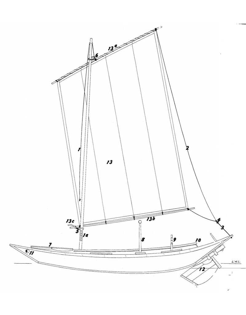MBT Shanghai Sampan (circa 1927) - Construction plan Scale 1:16 (10.05.025)
