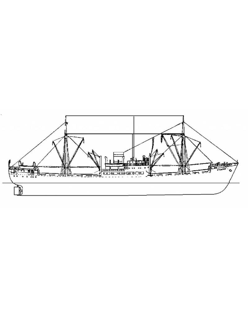 MBT Cargo ship ms "Stentor" (1943) - KNSM - Construction Drawing Scale 1 : 200 (10.10.025)