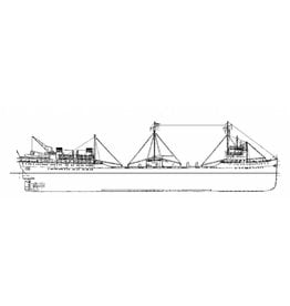 MBT Whaling ship MS "Willem Barendsz I" (1954) with catch boat - Mij. v.d. Walvisvaart - Construction drawing Scale 1:200 (10.10.068)