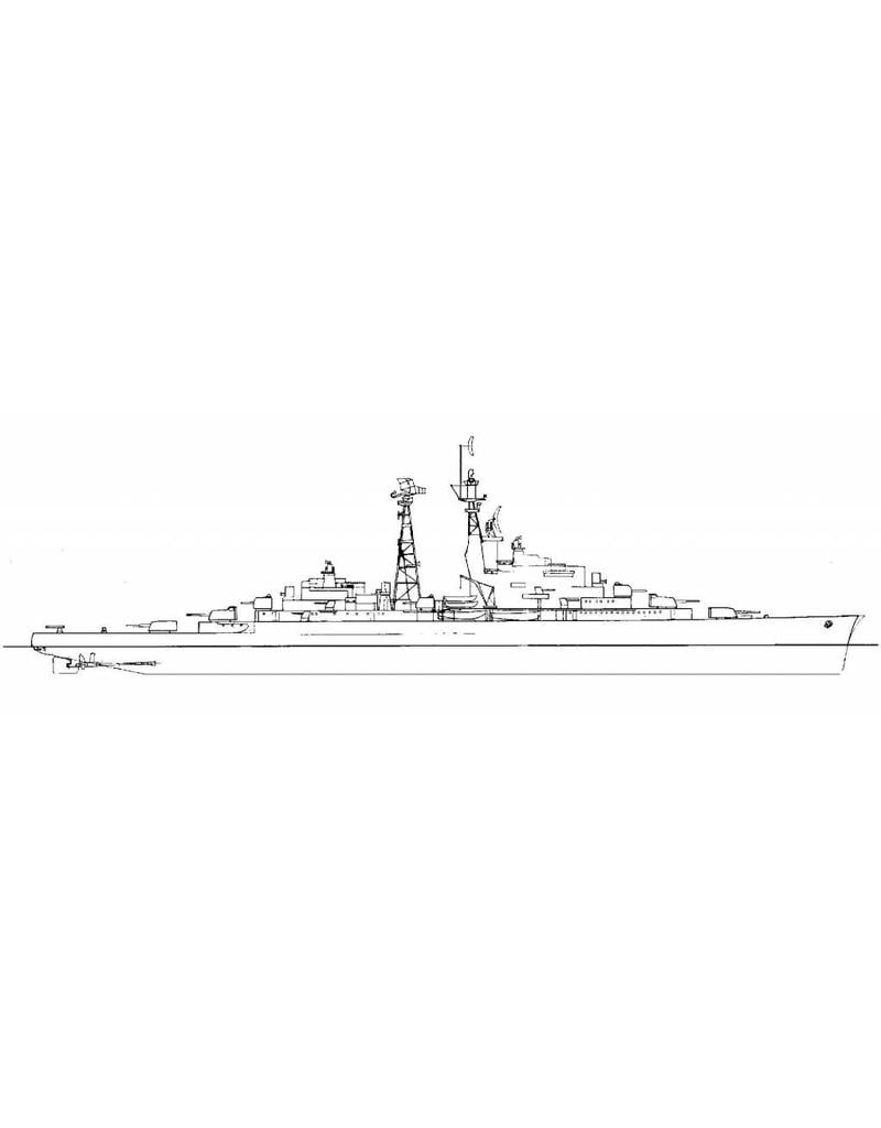 MBT HrMs cruiser "De Ruyter" (1953) (formerly "De Zeven Provincien" (1939)) - Construction plan, scale 1:250 (10.11.007)