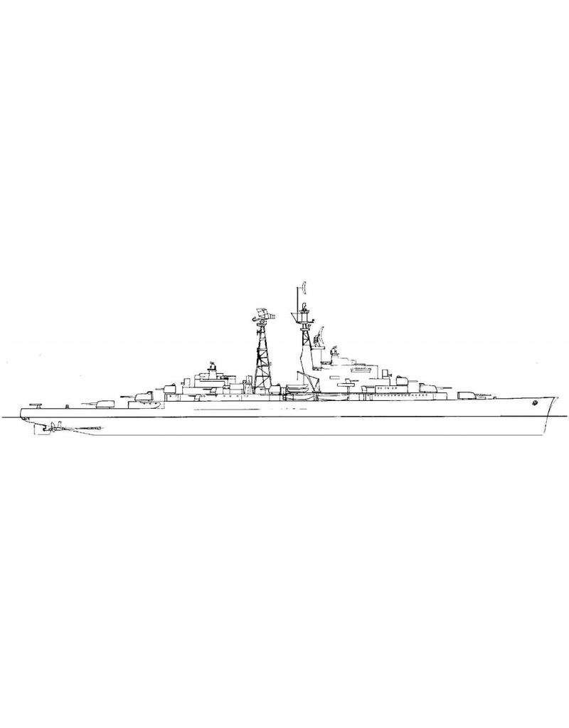 MBT HrMs Kreuzer" De Ruyter" (1953) (ex-"de Zeven Provincien" (1939)) - Bauzeichnung Maßstab 1 : 250 (10.11.007)