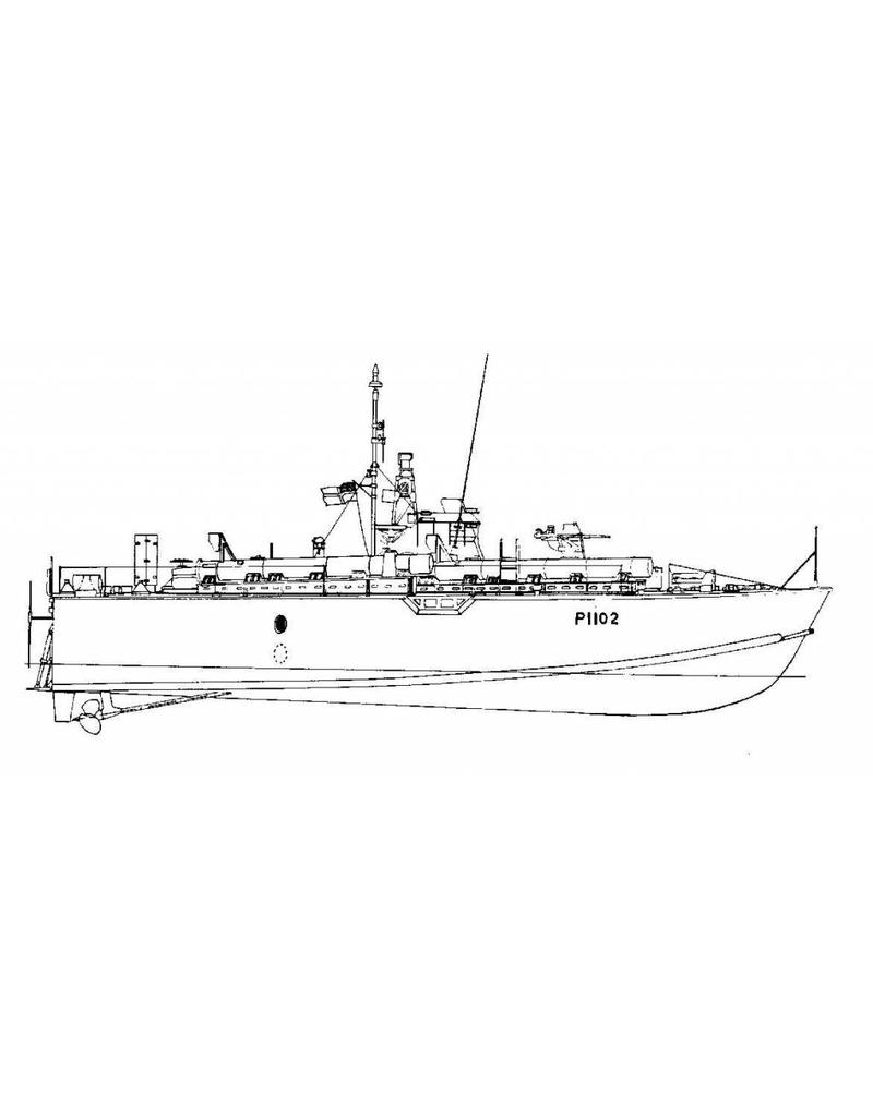 MBT 10.11.014 Britse motortorpedoboot HMS " Dark Agressor" P1102 (1954) - "Dark" klasse P1101-1120
