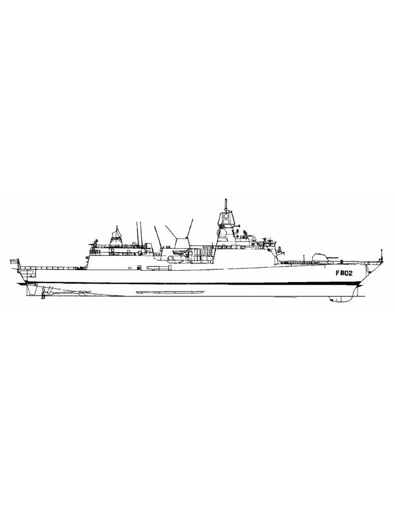 MBT HrMs Commando Frigate (LCF) "De Zeven Provincien" F802 (2002) - Construction drawing Scale 1:150 (10.11.062)