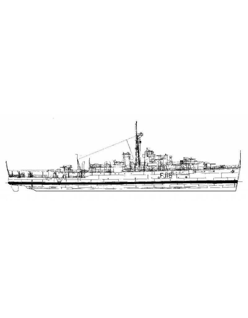 MBT Fregat HMS "Amethyst" F116 (1943) after reclassification; ex Modified "Black Swan" - Construction plan Scale 1 : 96 (10.11.095)
