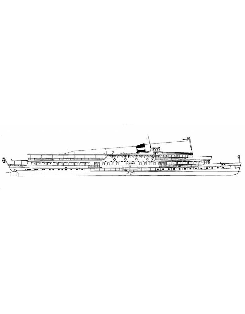 MBT Rijn-raderpassagierschip ss "Goethe" (1913), na verlenging (1949) - KÌÎå_ln DÌÎ_sseldorfer GmbH - Bouwtekening Schaal 1 : 100 (10.15.005)