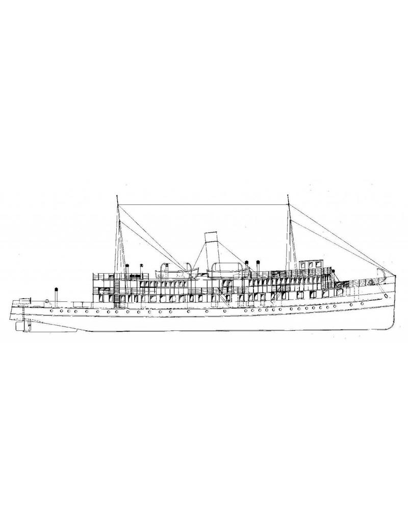 MBT Passagiersveerboot ss "Van Wijck" (1923) -Veerdienst Enkhuizen-Stavoren (Bosman - Alkmaar) - Bouwtekening Schaal 1 : 100 (10.15.018)