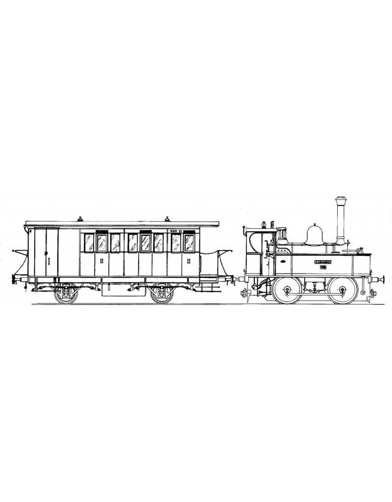 MBT 20.05.016 HSM lokaaltrein uit 1885 - Lok 136, B21, C236 voor spoor 0