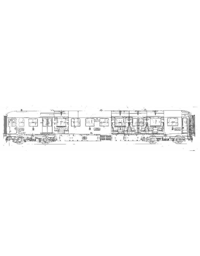 MBT 20.05.033 Doorgangsrijtuig 1e, 2e en 3e klasse voor internationaal verkeer, Serie 7300 voor spoor 0