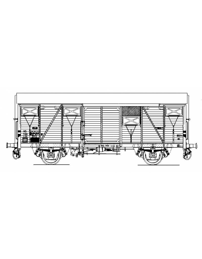 NVM 20.06.029 20 tons gesloten goederenwagon NS S-CHO 6061-7560 UIC type Gs voor spoor I