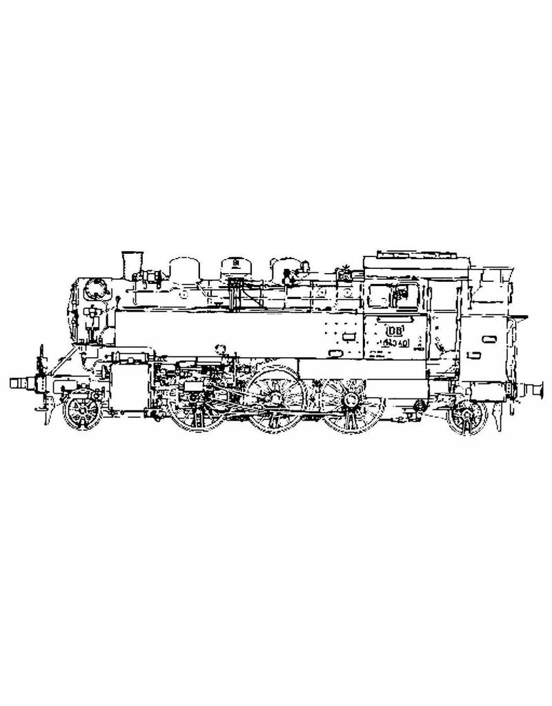 NVM 20.20.009 CD-Dampflokomotive Baureihe 64; für 7,25 "track ;. Autocad Zeichnungen, Feigen- und Beschreibung