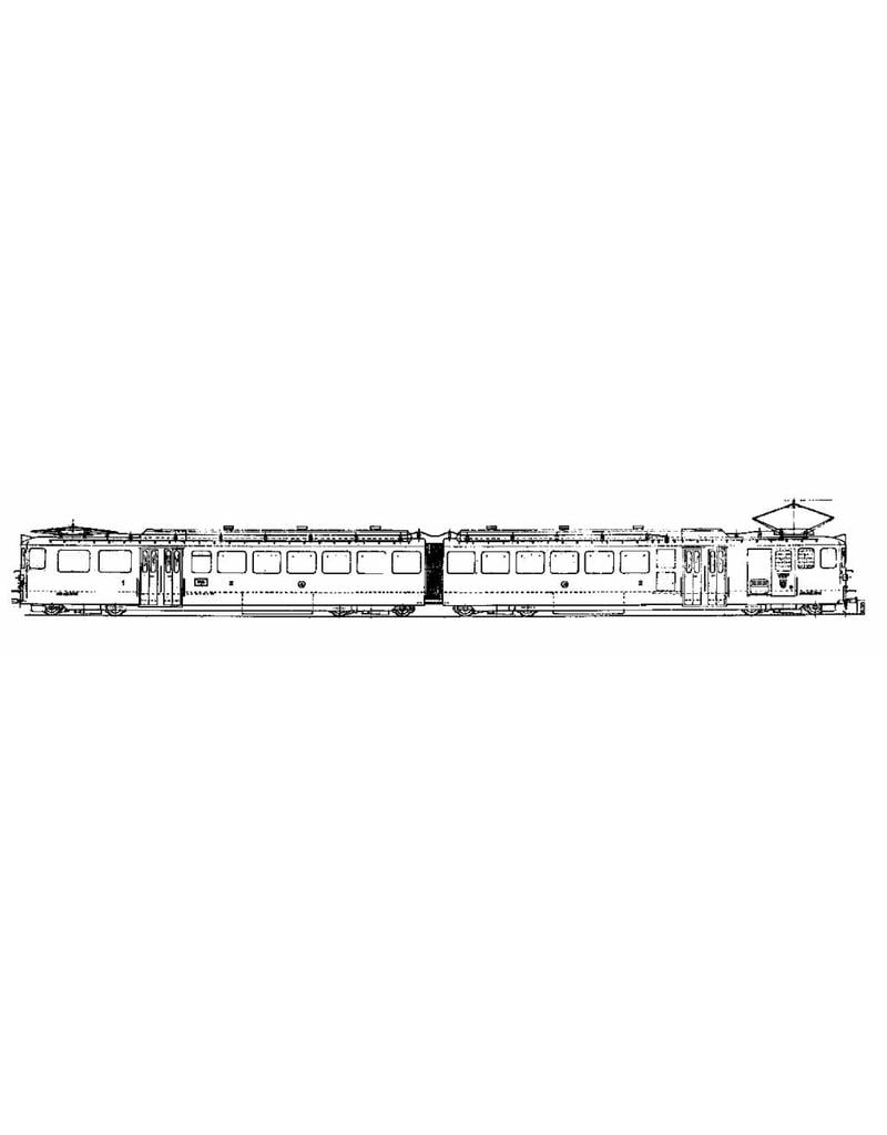 MBT 20.33.003 2-wagenstel ABD He 6/6 2031-2032 Brig-Visp-Zermatt-Bahn voor spoor H0