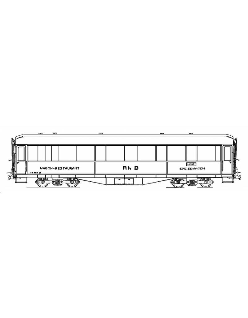 MBT 20.35.002 restauratierijtuig WR4u 3814 Rhaetische Bahn voor spoor 0